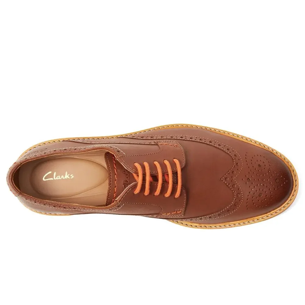 CLARKS ATTICUS LT LIMIT DARK TAN LEATHER 7.5 D (M)